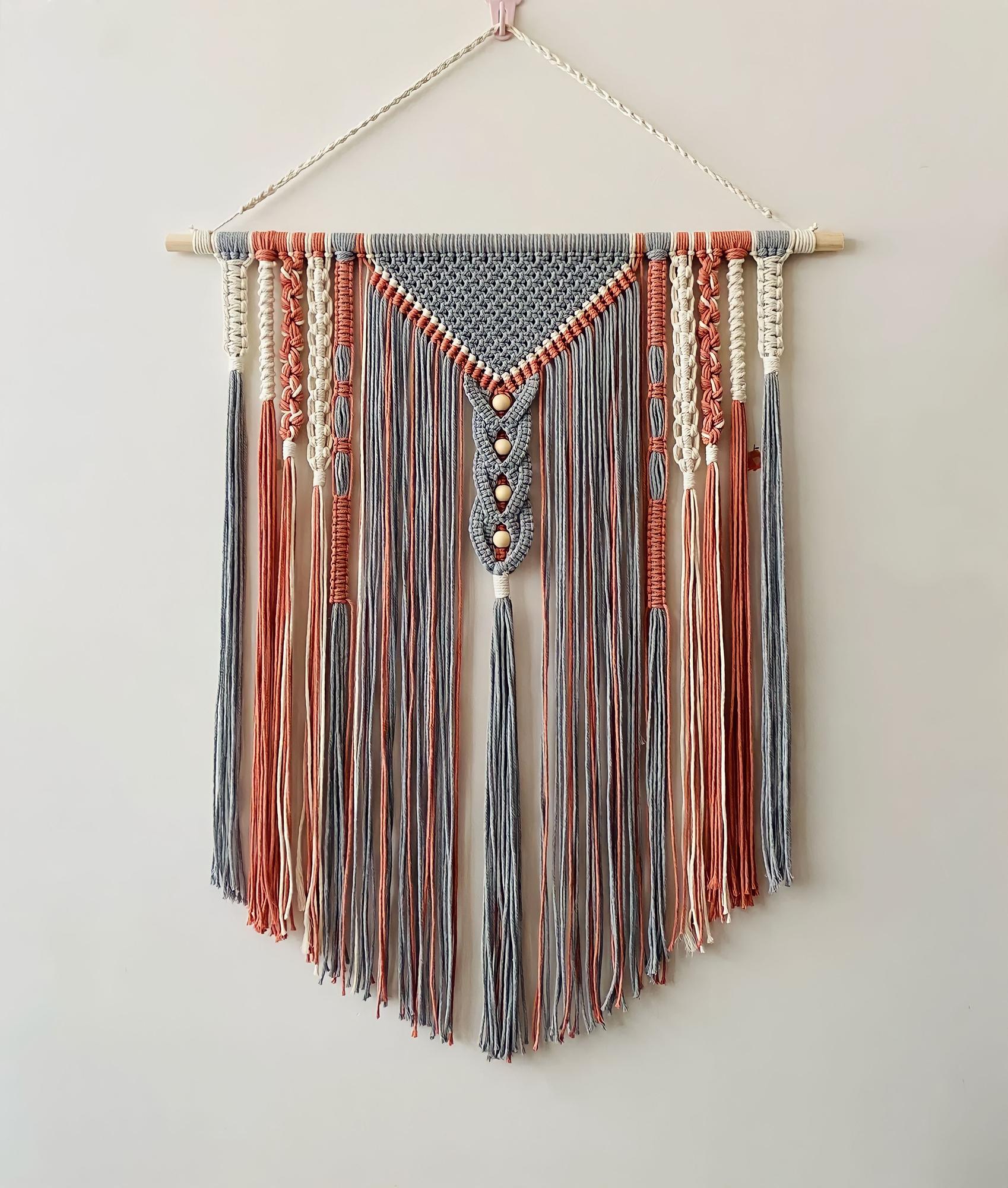 studio doorway with embroidered sample hanging